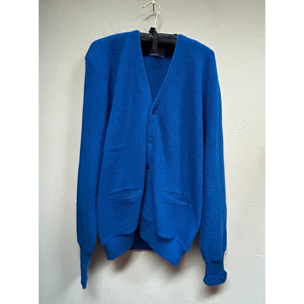 VTG Pendleton Womens Blue Virgin Wool Cardigan Sweater Button Front V-Neck Large